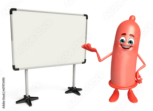 Condom Character with display board © pixdesign123