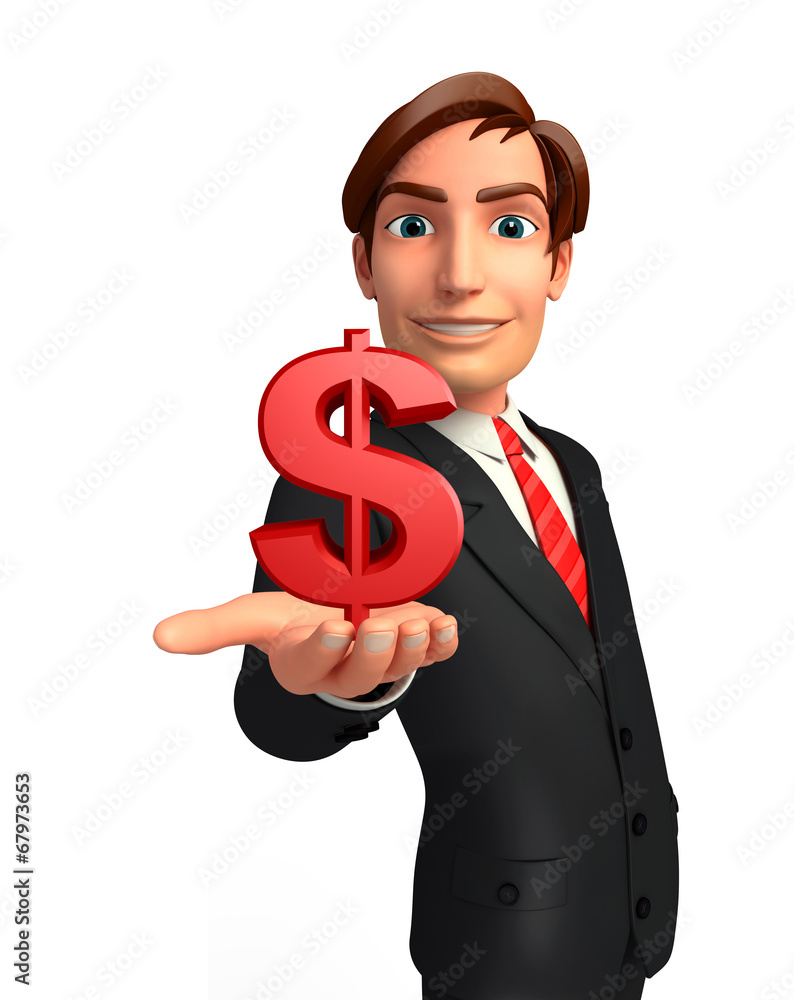 Young Business Man with dollar sign Young Business Man with dollar sign