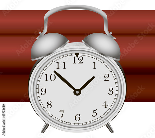 Bomb with alarm clock detonator