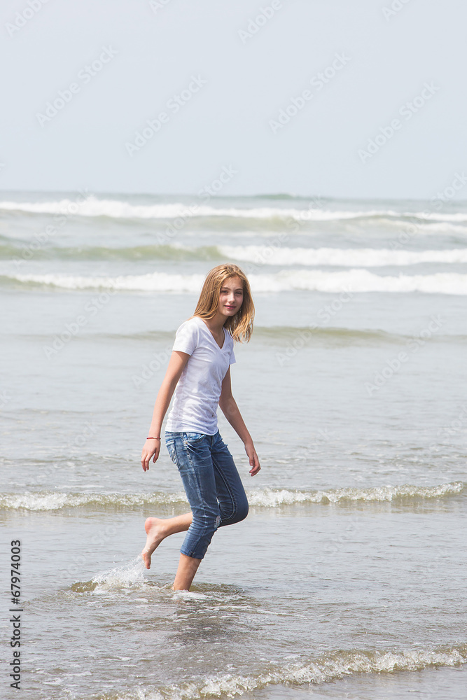 teenager at the beach
