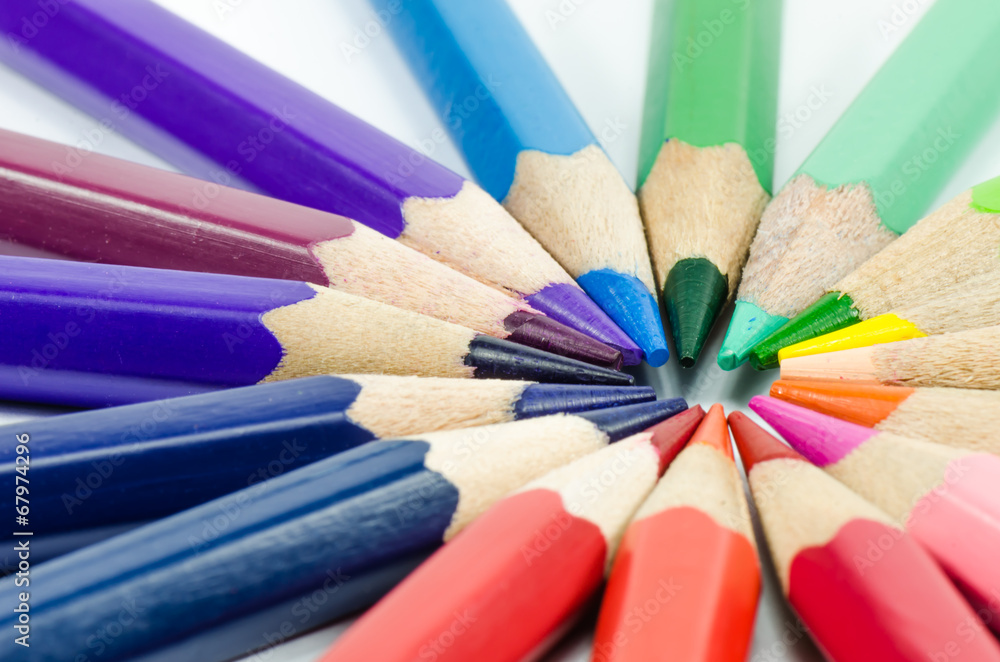 colorful pencils on white background colorful pencils on white background