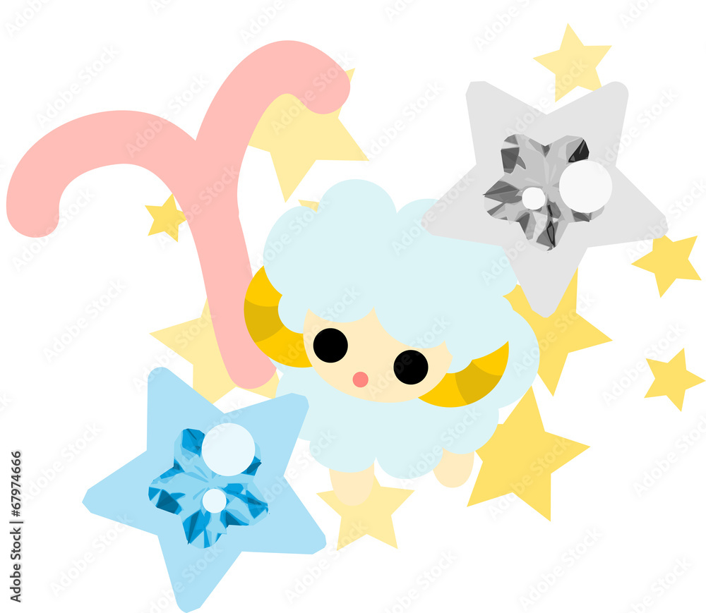 星占いの牡羊座をイメージしたイラスト Stock Vector Adobe Stock