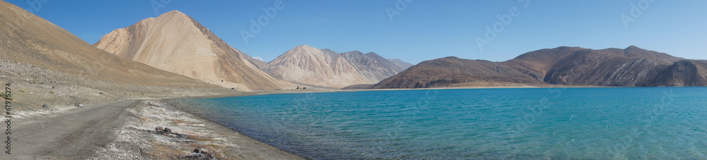 Pangong Lake in Ladakh, Jammu and Kashmir State, India. Pangong Lake in Ladakh, Jammu and Kashmir State, India.