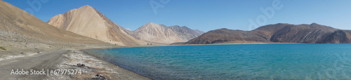 Pangong Lake in Ladakh, Jammu and Kashmir State, India.