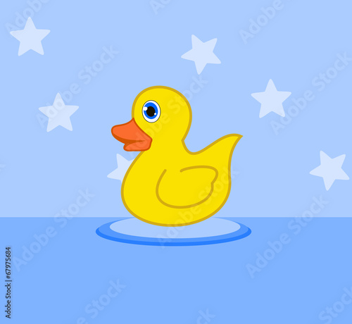 duckling in a bath toy