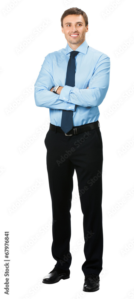 Full body portrait of happy business man, on white Full body portrait of happy business man, on white