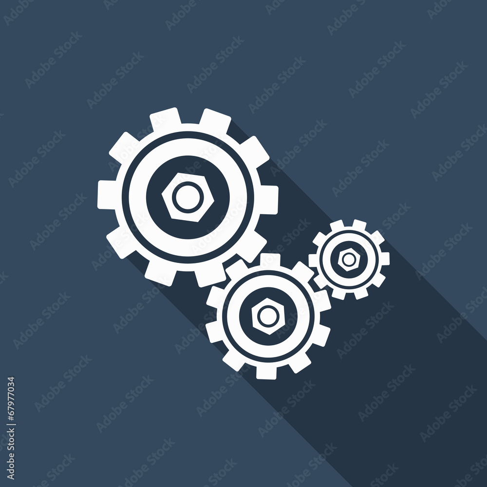 gear icon with long shadow gear icon with long shadow