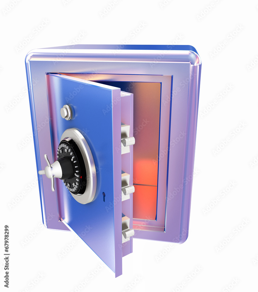 Security metal safe with empty space inside