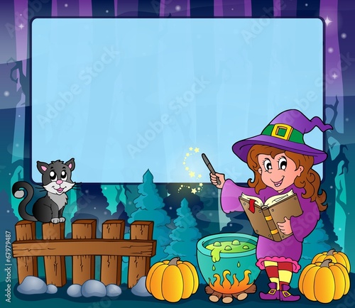 Mysterious forest Halloween frame 7