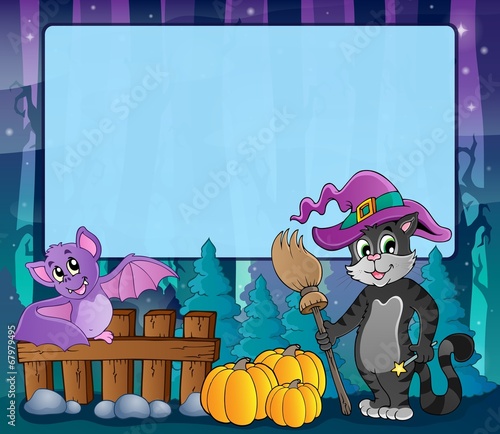 Mysterious forest Halloween frame 8