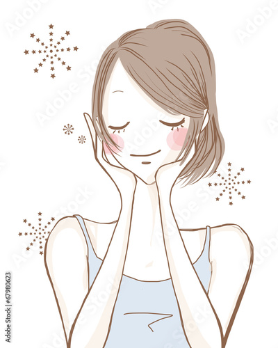 女性とスキンケアのイメージ