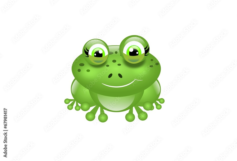 Obraz premium Cute green frog