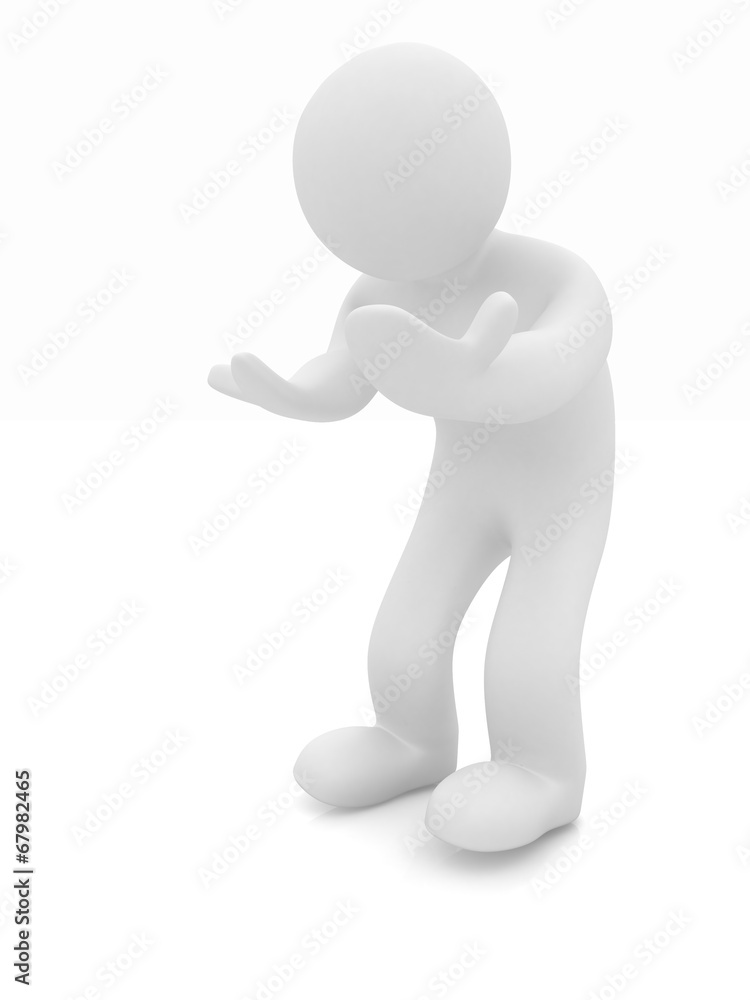 3d man isolated on white. Series: human emotions - bewilderment 3d man isolated on white. Series: human emotions - bewilderment