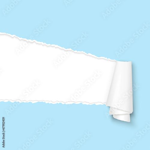 ripped open paper light blue