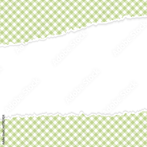 ripped open paper checkered green