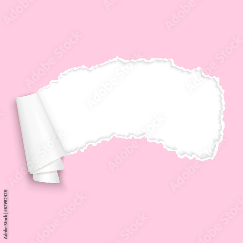 ripped open paper pink