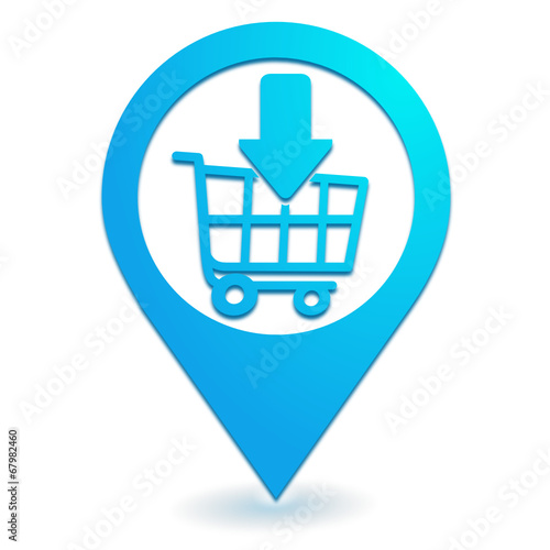 ajouter au chariot sur symbole localisation bleu
