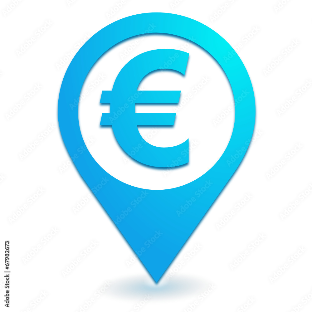 euro sur symbole localisation bleu euro sur symbole localisation bleu