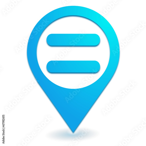 égal sur symbole localisation bleu