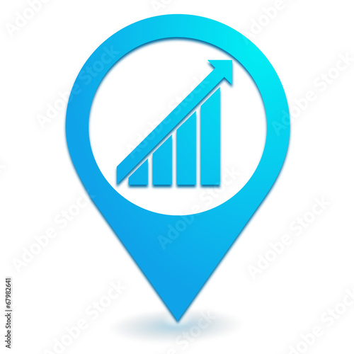 en hausse sur symbole localisation bleu