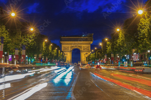 Arc de triomphe Paris at sunset