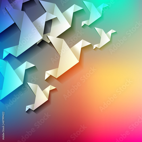 Freelancer Vogel Origami Regenbogen Ecke