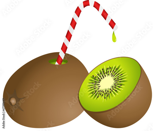 Kiwi with Straw