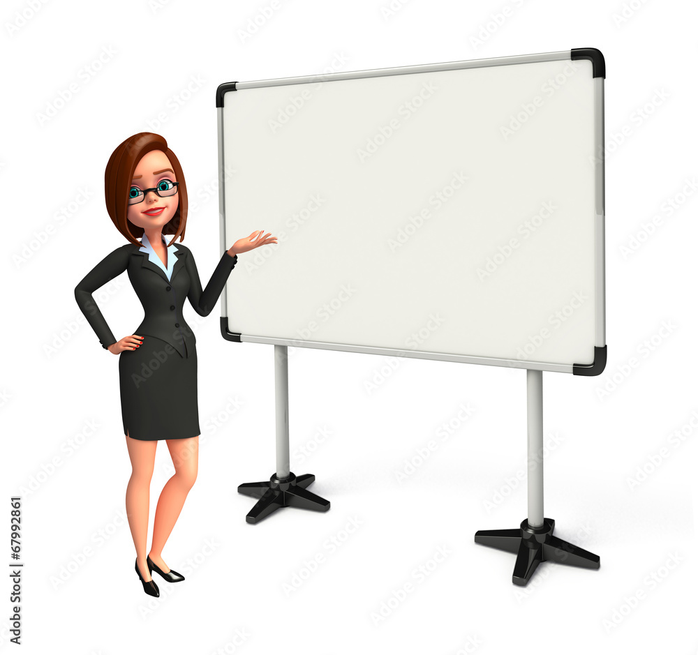 Young Business Woman with display board Young Business Woman with display board