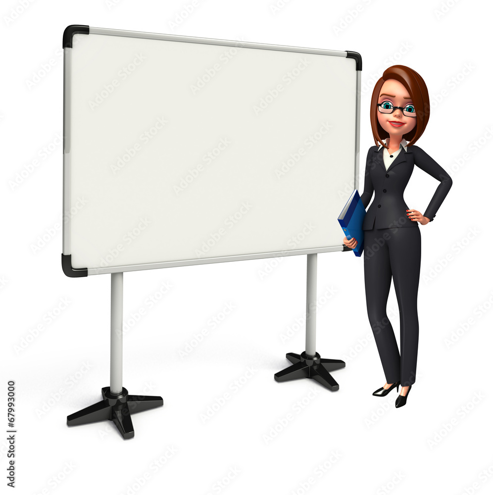Young Business Woman with display board Young Business Woman with display board