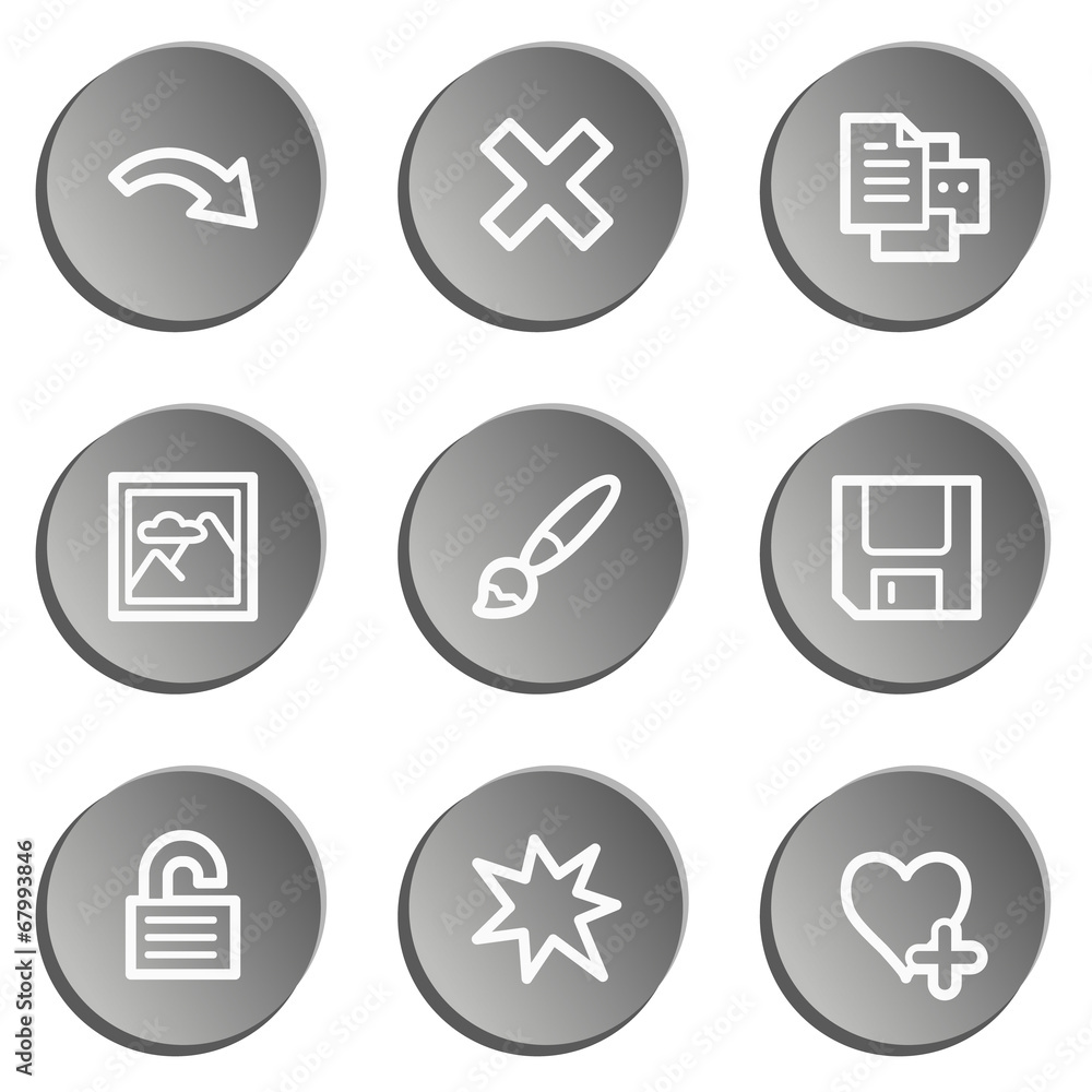 Image viewer web icon set 2, grey stickers set