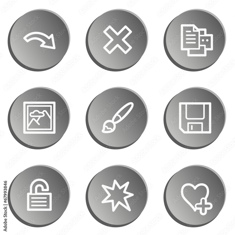 Image viewer web icon set 2, grey stickers set Image viewer web icon set 2, grey stickers set