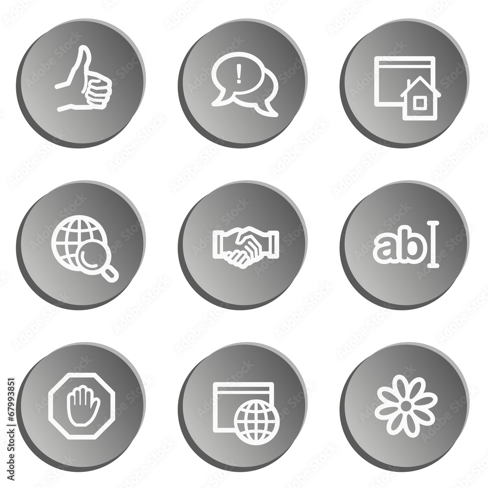 Internet  web icon set 1, grey stickers set