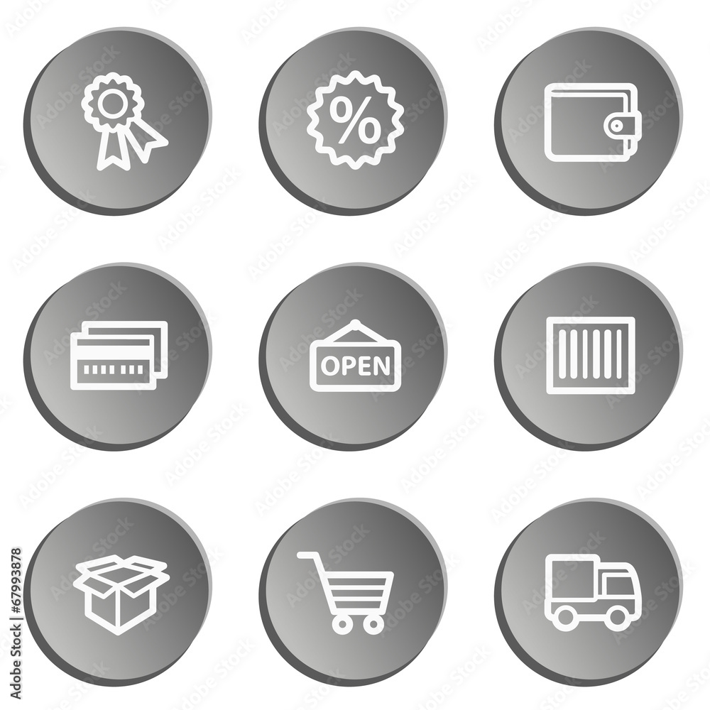 Shopping web icon set 2 , grey stickers set Shopping web icon set 2 , grey stickers set