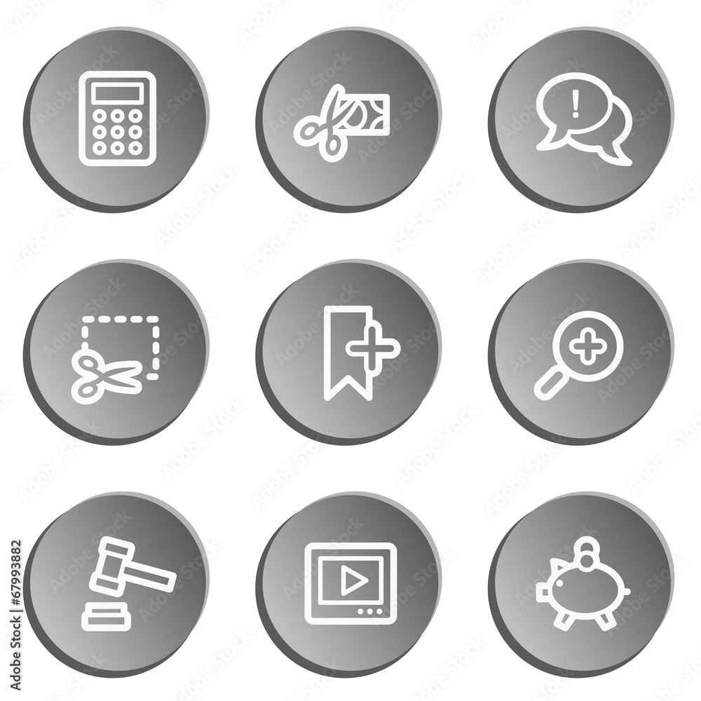 Shopping web icon set 3 , grey stickers set Shopping web icon set 3 , grey stickers set