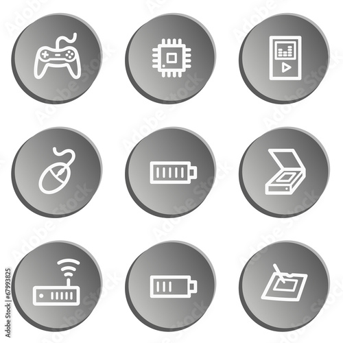 Electronics web icon set 2, grey stickers set © Sergiy Timashov