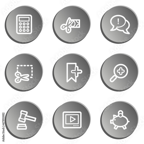 Shopping web icon set 3 , grey stickers set