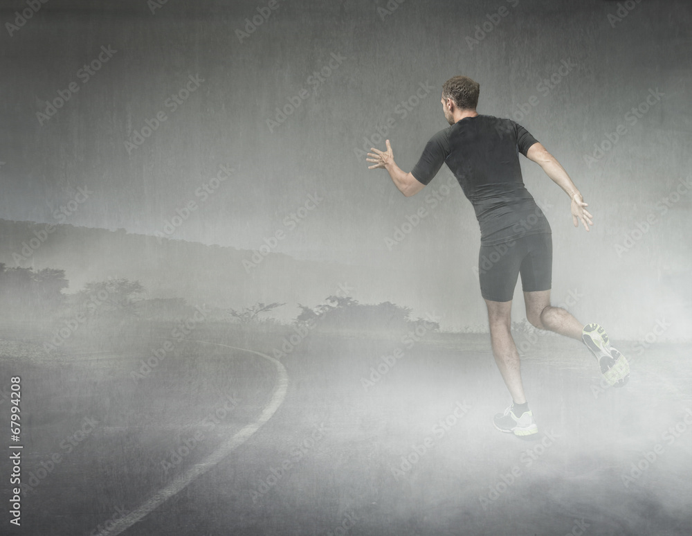 runner marathon with bad weather runner marathon with bad weather