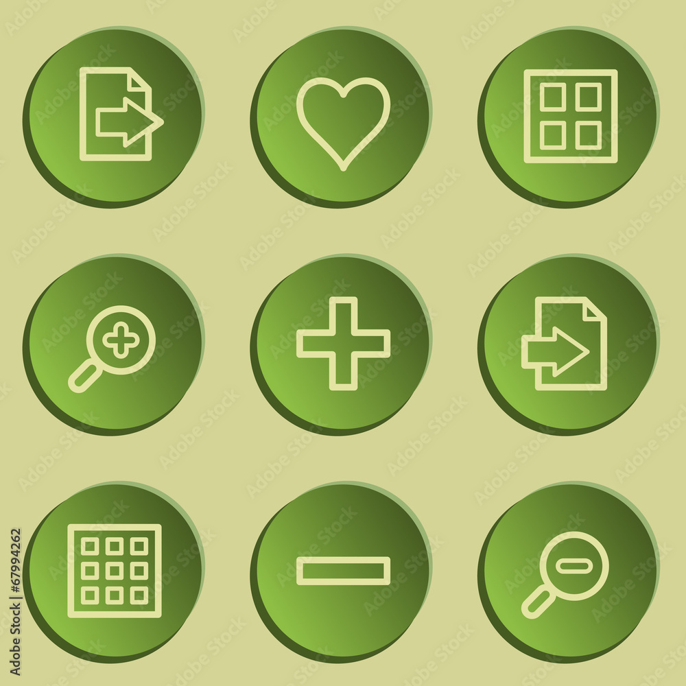 Image viewer web icon set 1, green paper stickers set Image viewer web icon set 1, green paper stickers set