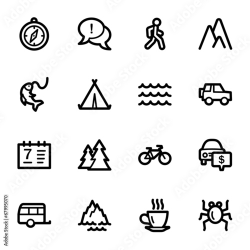 Travel web icons set