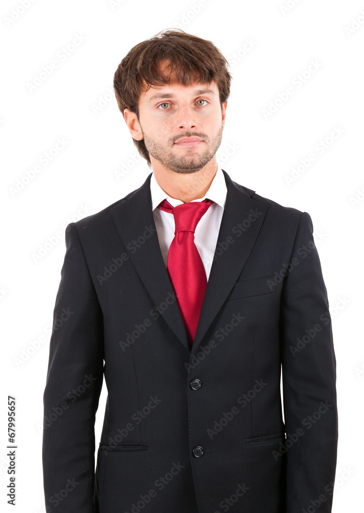 Handsome young businessman portrait isolated on white Handsome young businessman portrait isolated on white