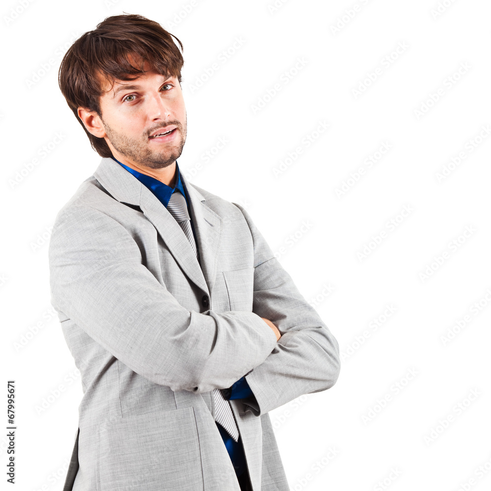 Handsome young businessman portrait isolated on white Handsome young businessman portrait isolated on white