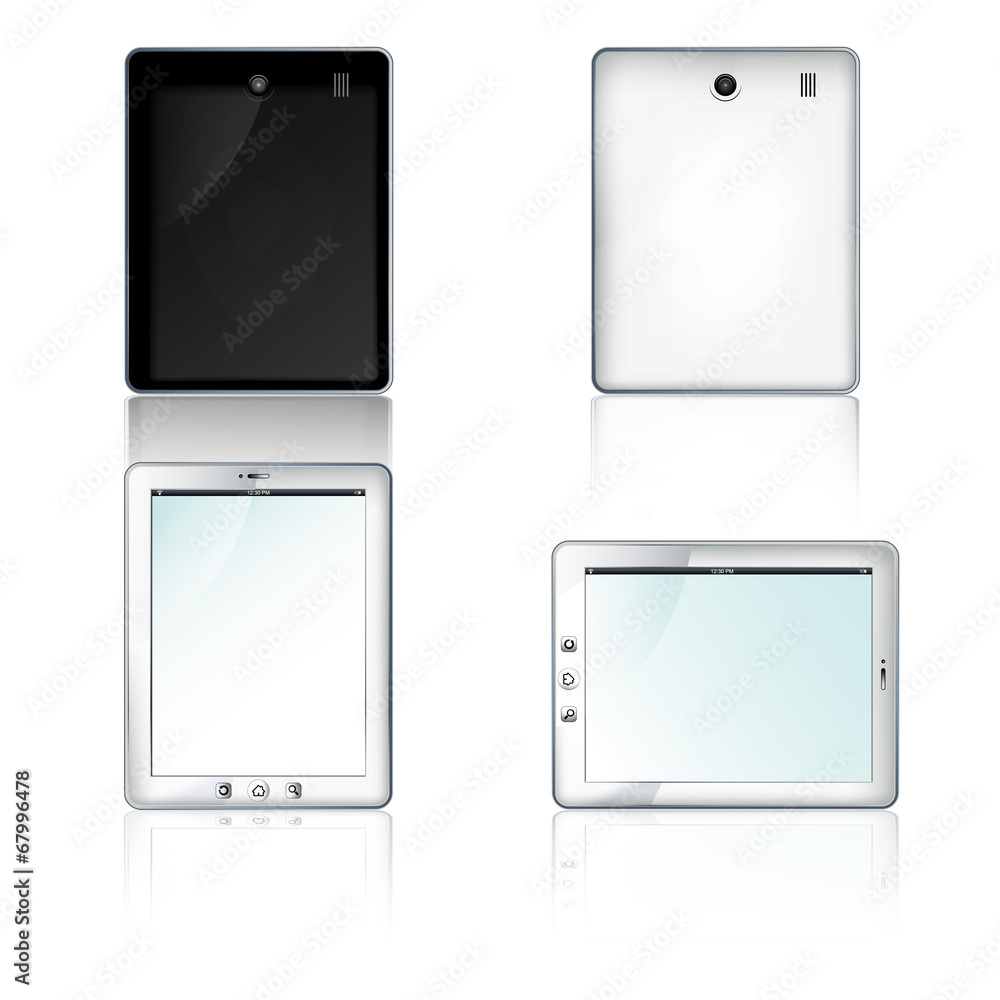 white tablet computer, vector white tablet computer, vector