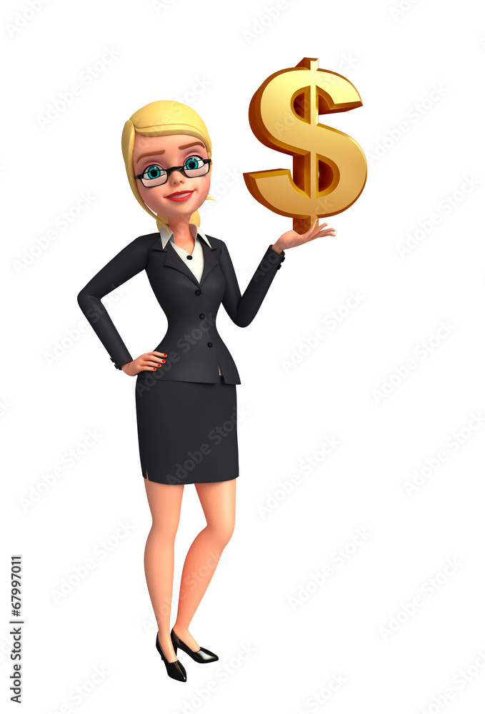 Young Business Woman with dollar sign Young Business Woman with dollar sign