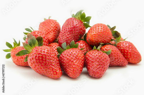 pile of strawberry close-up isolated