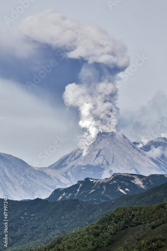 Eruption active volcano summer #67997244