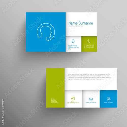 Modern blue green business card template
