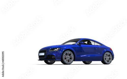 Modern dark blue car on white background © technicolors