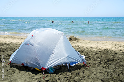 Tent on the beach  San Felice Circeo  Italy