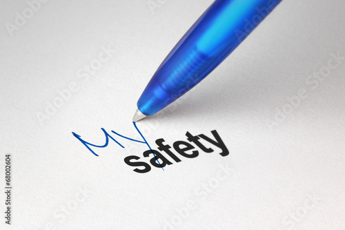 My safety, written on white paper