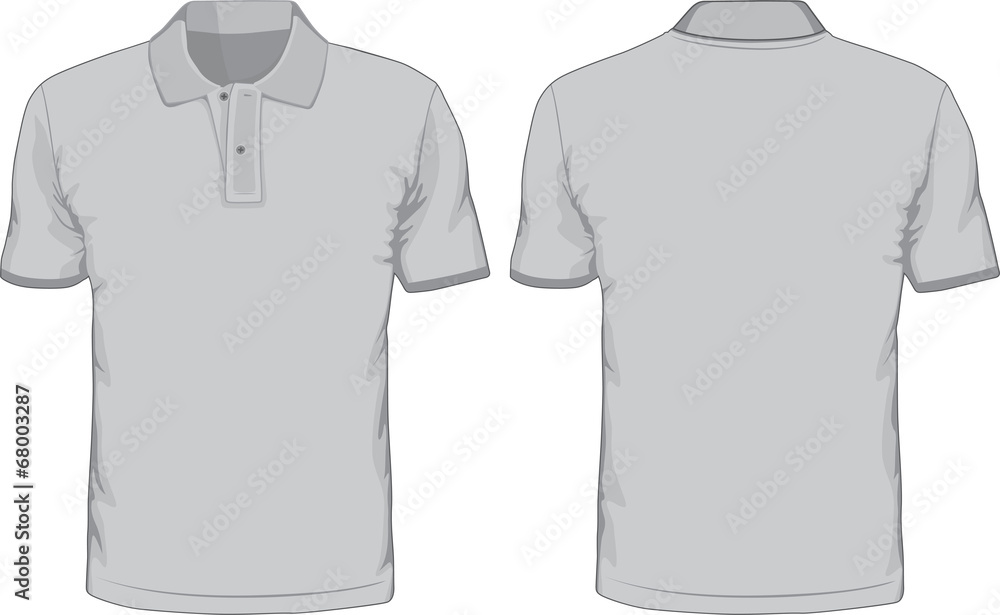 Men's polo-shirts template. Front and back views Stock Vector | Adobe Stock